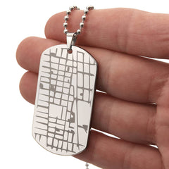 Customised Map Engraved Dog Tag