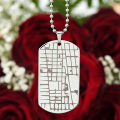 Customised Map Engraved Dog Tag