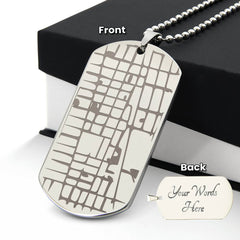 Customised Map Engraved Dog Tag