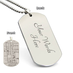 Customised Map Engraved Dog Tag