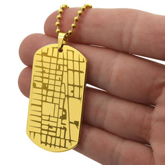 Customised Map Engraved Dog Tag
