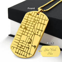 Customised Map Engraved Dog Tag