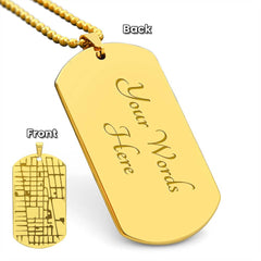 Customised Map Engraved Dog Tag