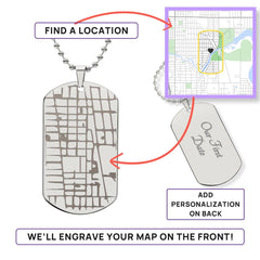 Customised Map Engraved Dog Tag